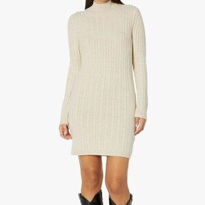 French Connection Women's Katrin Cable Long Sleeve Dress in color Light Oatmeal